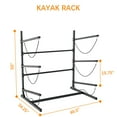 thumbnail image 4 of Freestanding Kayak Storage Rack for 3 Kayaks/Canoes - Heavy-Duty Steel Vertical Stand for Garage, Outdoor & Indoor Use (300lb  300lb Working Load Limit, Black), 4 of 7
