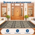 thumbnail image 4 of Waterproof Reversible Outdoor Rug – Boho UV Resistant Plastic Straw MatCollapsible, Durable, Easy Clean,Coffee 9x12ft, 4 of 7