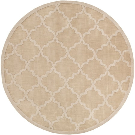 

Art of Knot Central Park Abbey Beige 7 9 Round Modern Trellis Area Rug