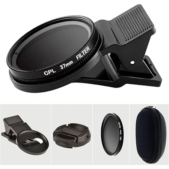 37mm CPL Phone Camera Lens, Universal Phone Camera Polarizer Filter Clip-On Mobile Polarizer Lens, Polarized Phone Camera Lens Compatible with Most Mobilephone Models