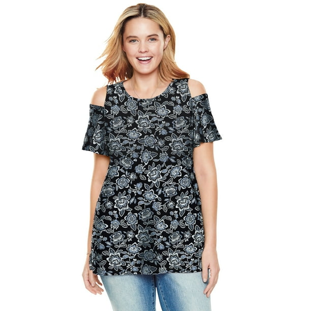 Woman Within - Woman Within Women's Plus Size Short-Sleeve Cold ...