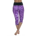 thumbnail image 2 of Aqua Design High Waisted Capri Leggings for Women: Liquid Purple/Black size Large, 2 of 6