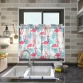 thumbnail image 7 of Flamingo Kitchen Curtains 2 Panels UV Protected Tier Curtains, Half Window Curtains Kitchen Tiers for Guest Room Bathroom Sink Laundry Room Basement,24"x27", 7 of 7