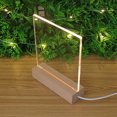 thumbnail image 4 of Lámpara de noche con luz LED de hoja acrílica transparente USB con luz nocturna 3D con soporte de madera, 4 of 8