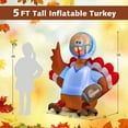 thumbnail image 3 of Costway 5 FT Inflatable Thanksgiving Turkey Football Player holding Rugby w/Lights, 3 of 8