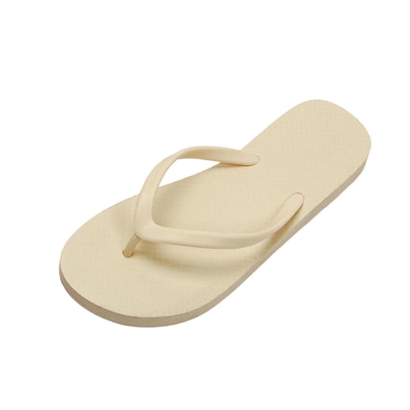 Beige Womens And Mens Flip Flops Casual Summer Indoor Thong Sandals Soft Sole Home Slippers Slip On Round Toe Beige Size 3.5-5