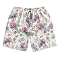 thumbnail image 3 of Uemuo Orchids Flowers Pattern Men's Swim Trunks Hawaiian Beach Bathing Suit Swimsuits Beach Quick-Dry Shorts with Pockets-Large, 3 of 9