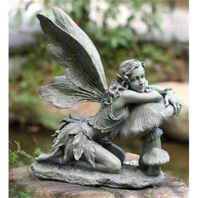 Napco Imports 17089 Green Fairy on Mushroom resin