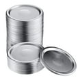 thumbnail image 1 of 50 Pcs Wide Mouth 86 MM Mason Jar Canning Lids, Reusable Leak Proof Split-Type Silver Lids with Silicone Seals Rings, 1 of 7