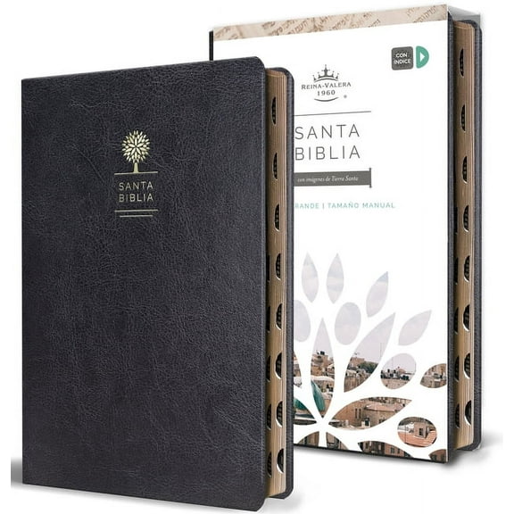 Biblia Reina Valera 1960 Letra Grande. Símil Piel Negro, Índice, Tamaño Manual / Spanish Bible Rvr 1960. Handy Size, Thu, (Paperback)