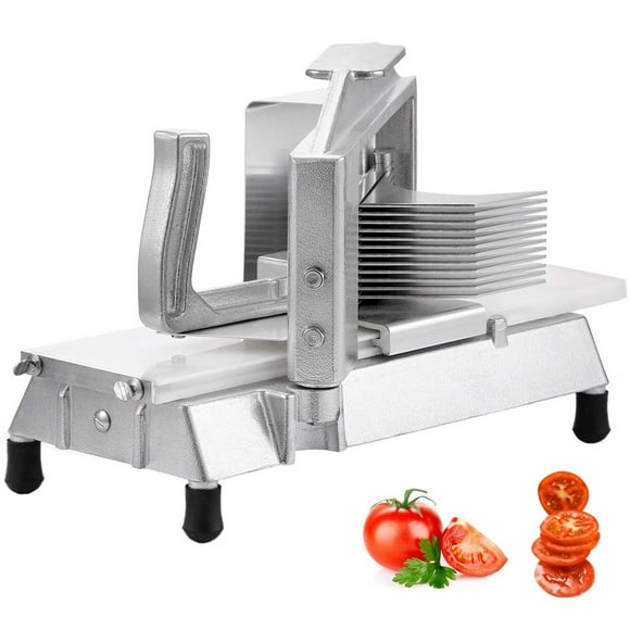 VEVOR Commercial Tomato Slicer 3/16" Heavy Duty Cutter with Built-in Cutting Board for Restaurant or Home Use