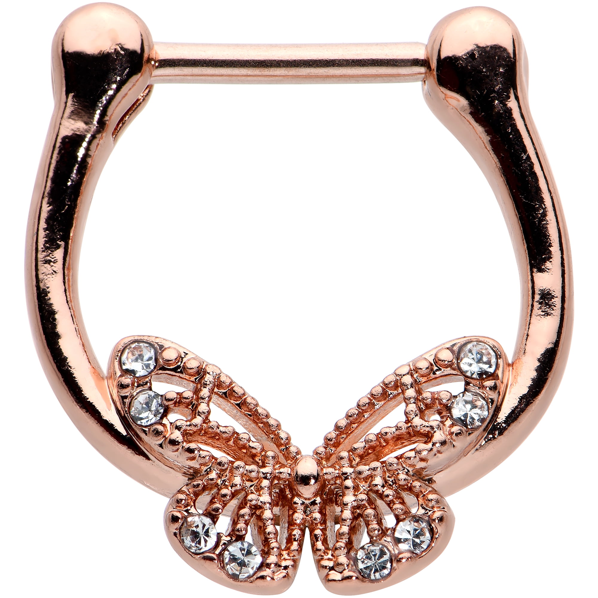 Body Candy Womens 16G PVD Steel Septum Jewelry Cartilage Piercing