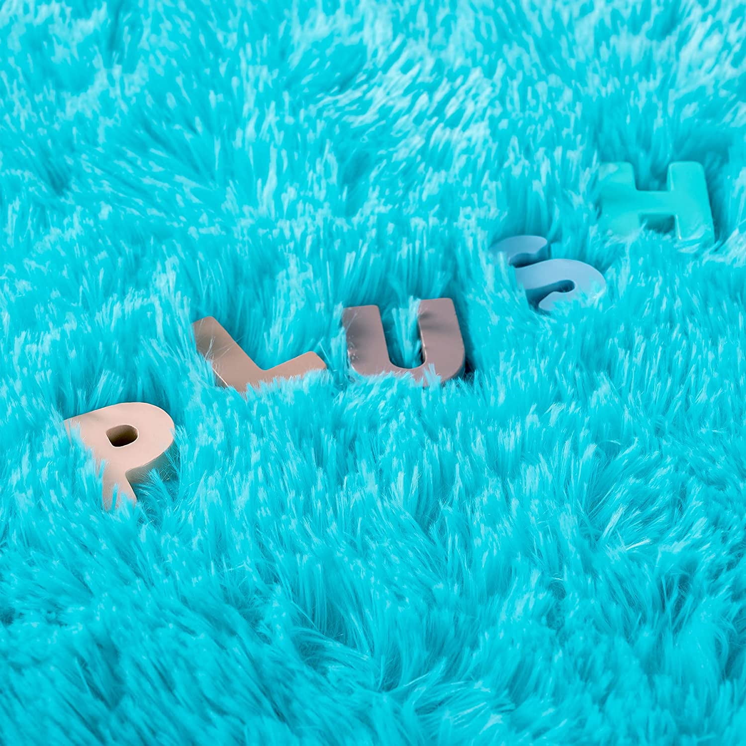 TWINNIS Luxury Fluffy Rugs Ultra Soft Shag Rug Carpet for Bedroom Living Room,Kids Room, Nursery,4x5.3 Feet,Blue
