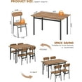 thumbnail image 7 of Baxluxe 4 Person Dining Table Set, Wooden Dining Table 5 Piece Set with 4 Oak Metal Frame Chairs, Space Saving, Suitable for Apartments, Small Spaces, Kitchens, Breakfast Corners, Espresso Wood C, 7 of 7