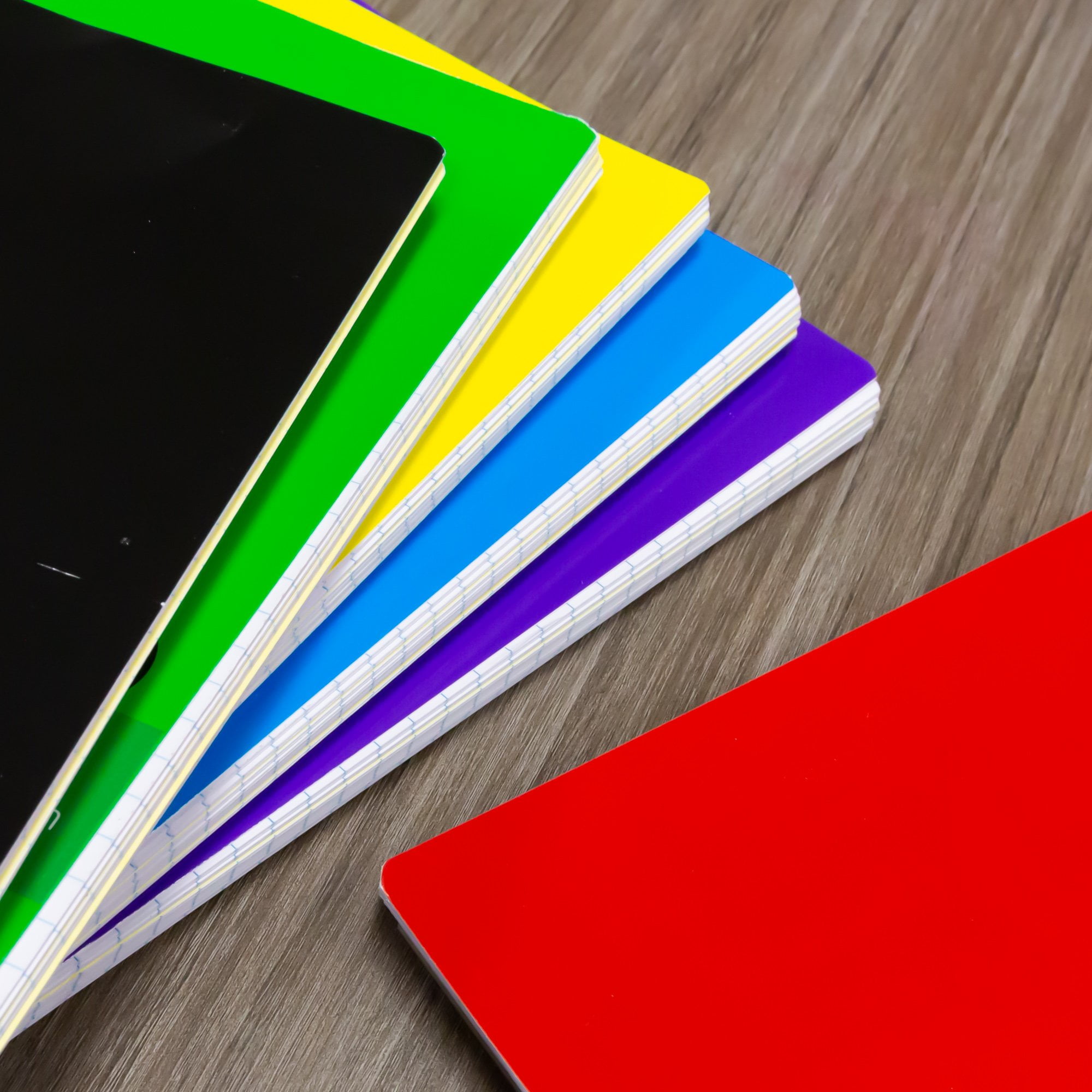 BAZIC College Ruled 3 Subject Spiral Notebooks 120 Sheets, Assorted Color, 12-Count