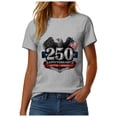 thumbnail image 6 of TOWED22 Women's 250Th Anniversary Print Vintage T-Shirt 1776-2026 250Th Anniversary Patriotic Tee(Light Gray,XXL), 6 of 8