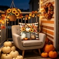 thumbnail image 6 of Thanksgiving Decorations Throw Pillow Covers,17.7x17.7 Inch Autumn Decorative Throw Cushion Case for Sofa Bedroom Living Room | Pumpkin Bow Decor Throw Pillowcase, 6 of 7