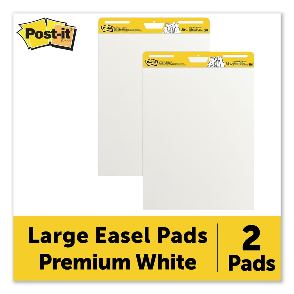 Post-it Super Sticky Easel Pad, 25 x 30 Inches, 30 Sheets Per Pad, 4 Pads, Large, White, Premium Self Stick Flip Chart Paper, Anchor Chart, Office Supplies & School Supplies, Great for Teachers and S
