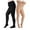 Black & Skin, variant on 2 Pairs Women's Opaque Tights 120D Plus Size Control Top Pantyhose High Waist Leggings Footed Tights for Winter - Black & Skin
