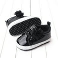thumbnail image 5 of Siilsaa Baby Girl Crib Shoes, Shiny Metallic High Top Sneakers Black,6-12 Months, 5 of 5