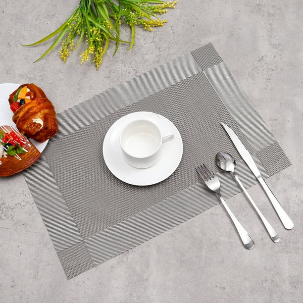 Table Placemats Dining Table Mat Washable Placemat Water Heat Resistant Woven Vinyl Non Slip Kitchen Table Mats Wipe Clean For Home Restaurant Decoration Grey Coffee Blue Champange Walmart Com Walmart Com
