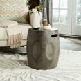 thumbnail image 2 of Safavieh Zuri Outdoor Modern Concrete Round Accent Table - Dark Grey, 2 of 6