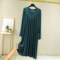 thumbnail image 2 of StSilkitty Women's Long Sleeve Nightgowns Crewneck Sleepwear Night Gown Lightweight Comfy Breathable Sleepshirts, 2 of 7