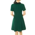 thumbnail image 3 of DARING DIVA Halloween Costume Doll Collar Above Knee Flare Dress S Green, 3 of 6