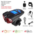 thumbnail image 1 of ruzhgo USB Rechargeable Bike Light with Bike Bell 4 Lighting Mode Cycling Headlight for Road No.2, 1 of 6