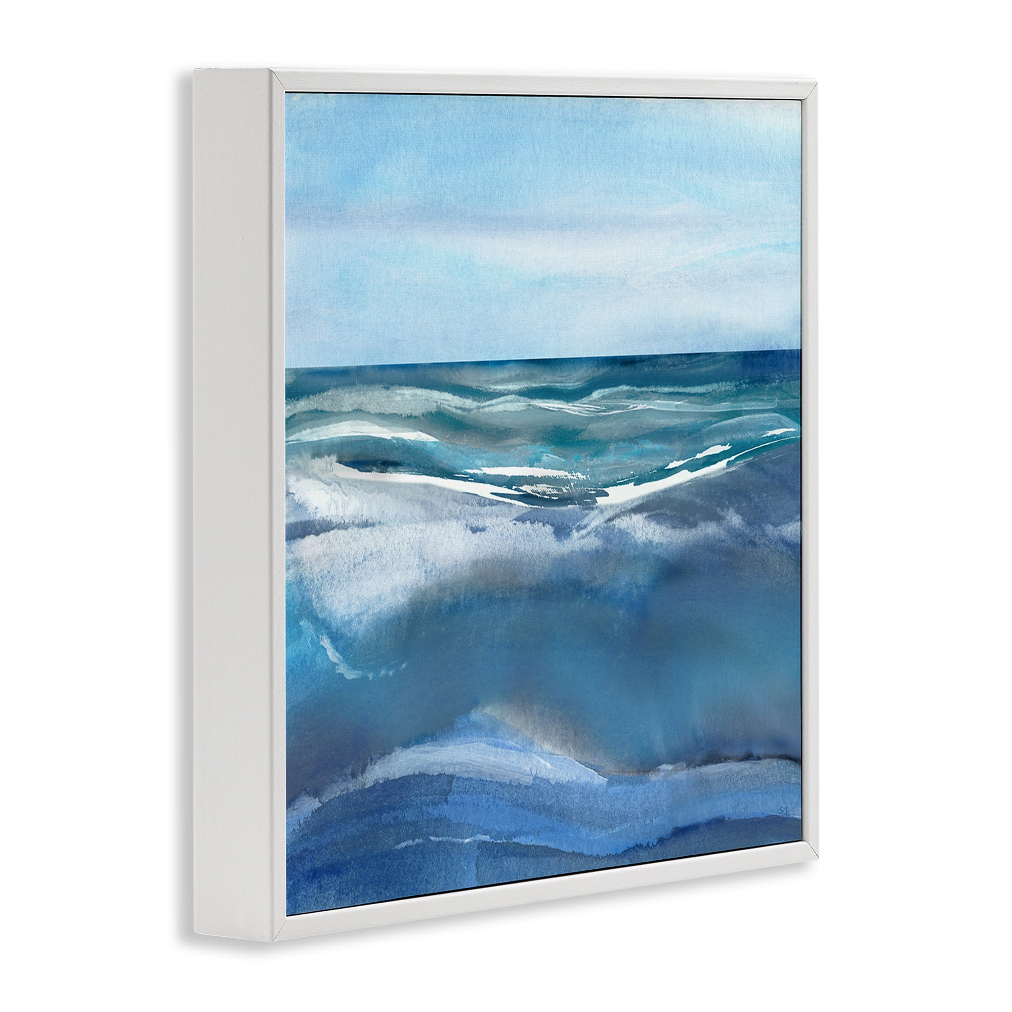 Stupell Industries Calm Seas under Soft Sky White Framed Giclee Art, design by Susan Jill