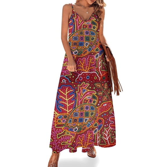 Mola De Panama Turtle Sleeveless Dress Loose Women's Dress Dresses Luxury Evening Dresses
