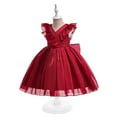 thumbnail image 5 of Edvintorg 3-10Years Toddler Girls Net Yarn Mesh Bow Ruffles Birthday Dress Princess Girl Summer Dress Party Pageant Dresses Vestido Infantil, 5 of 7