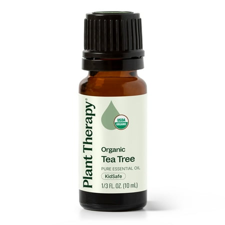 Plant Therapy Organic Tea Tree Oil (Melaleuca) 100% Pure, USDA Certified Organic, Undiluted, Natural Aromatherapy for Skin, Hair, and Toenails, Therapeutic Grade 10 mL (1/3 oz)