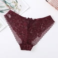 thumbnail image 5 of PiGOGI Women's Lace Waist Underwear - Sexy Bow Briefs - S to XL Comfortable Panties Purple, 5 of 5