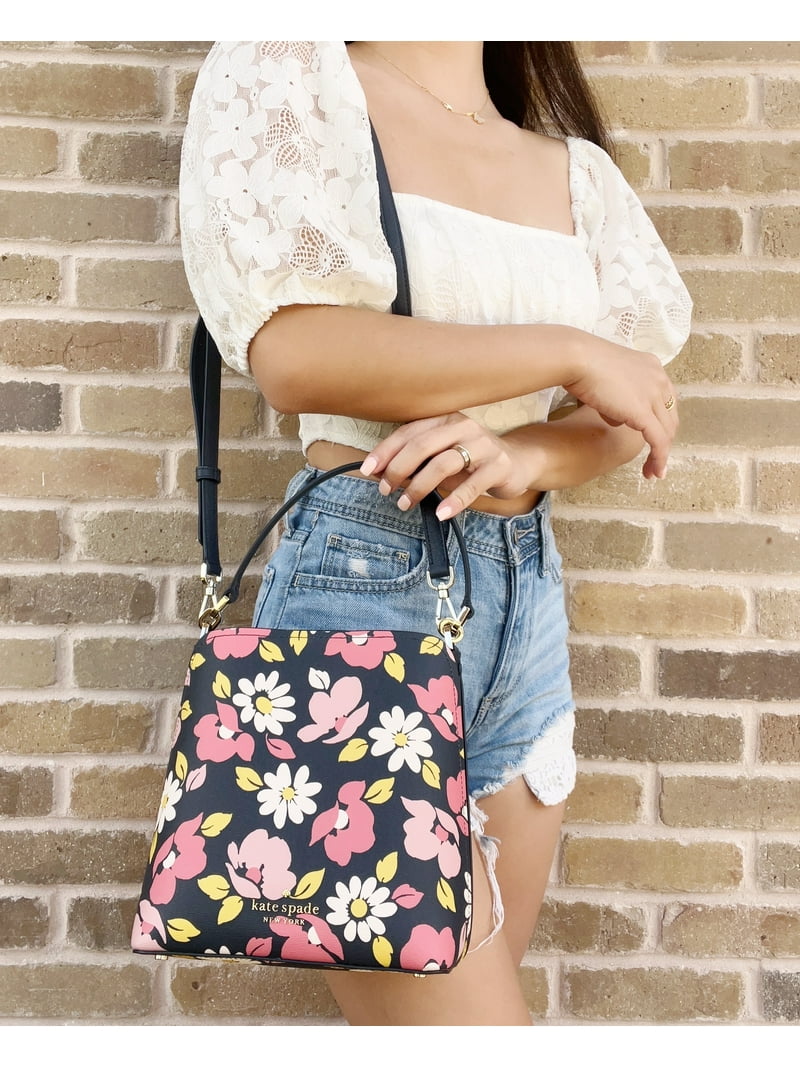 Kate Spade New York Women's Darcy Daisy Leather Bucket Bag