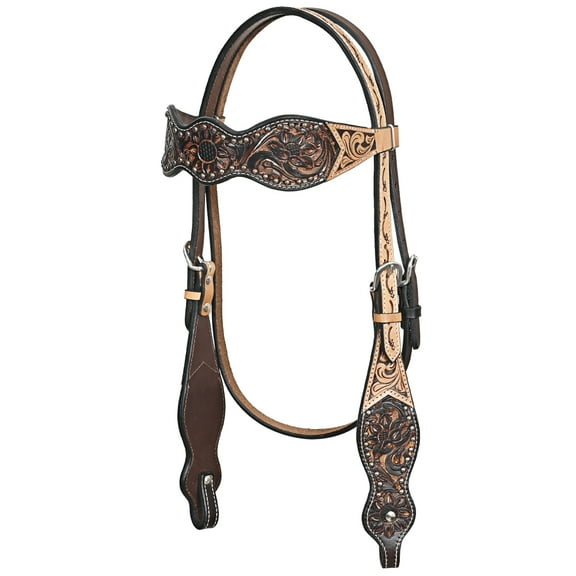 HILASON Western Horse Headstall American Leather Brown
