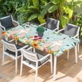 thumbnail image 2 of Easter Table Cloths for 5 Foot Rectangle Tables, Spring Watercolor Eggs Tulip Wooden Grain Teal Patio Waterproof Elastic Fitted Tablecloths, Washable Rectangular Table Cover for Camping, 2 of 8