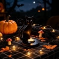 thumbnail image 6 of Linnome Black Wood Halloween Candle Holder Hollow Silhouette Ghost Scarecrow Tea Light Stand Anti Tipping Table Centerpiece Indoor Halloween Party Decor, 6 of 6