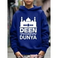thumbnail image 3 of DEEN OVER DUNYA Print Boy's Casual Hoodie Long Sleeve Comfy Loose Spring Fall Pullover Outdoor Casual Sweatshirt From 5T-14Y, 3 of 8