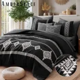 thumbnail image 7 of Amberspace Embroidery 7-piece Bed in a Bag Comforter Set with Sheets,Black,Queen, 7 of 7