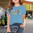 thumbnail image 2 of LWNYDPLSD Girls Tops Size 8-10 White Shirt Girls White T-shirt Teen Girls Shirts Kids Clothes Girls Size 10-12 Teenager Clothes Kids 7-8 Cute Clothes, Light Blue 3-4 Years, 2 of 8
