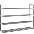 thumbnail image 1 of Home-Complete Shoe Rack with 4 Shelves – Four Tiers for 24 Pairs – For Bedroom, Entryway, Hallway, and Closet – Storage and Home Organization, White and Grey, 1 of 5