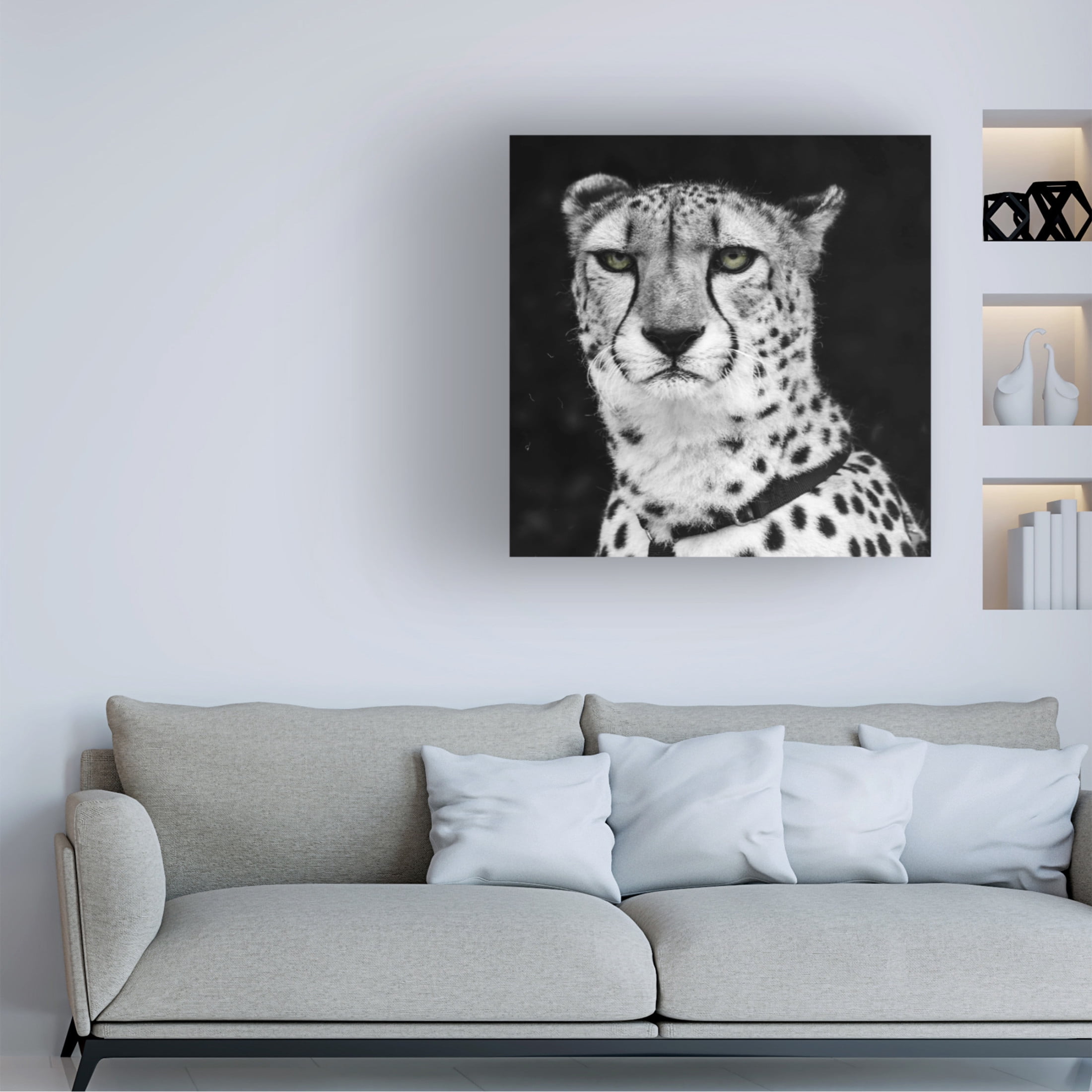 Canvas Wall Art - Decent Exposures 'Cheetah' Wall Art for Living Room, Bedroom, or Office Décor by Trademark Fine Art - 14 x 14 Inches