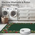 thumbnail image 5 of ODIKA 4'x6' Machine Washable Non-Slip Area Rug, Holly Berry with Vintage Lettered and Snowflake Motifs High Traffic Rug, Green, 651485, 5 of 5