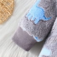 thumbnail image 5 of PINQI Baby Boys Fleece Dinosaur Jumpsuits Padded Fuzzy Zip up Hooded Bodysuits New Born Winter Warm Plush Romper Clothes, 5 of 8