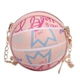 thumbnail image 1 of Sywqhk Bolso Bandolera De Pu Esférico Retro Para Mujer, Bolsos Pequeños Con Cadena Informal (Rosa) Sywqhk Para estrenar, 1 of 9