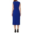 thumbnail image 3 of INSPIRE CHIC Women's Business Cocktail Dress 2025 Front Tie Wrap Formal Elegant Sleeveless Sheath Dresses M Blue, 3 of 6