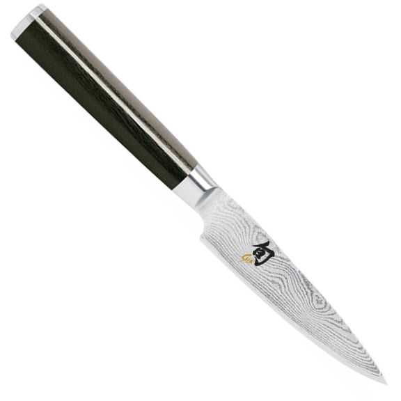 Shun Classic 4-Inch Paring Knife, Vegetable and Fruit Knife, VG-MAX Core with Damascus Stainless Steel Cladding, Pakkawood Handle