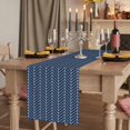 thumbnail image 2 of Table Runners 108 Inches Long Dress Scarves, Navy Blue Geometric Farmhouse Coffee/Dining/Kitchen Table Runner for Living Room, Modern Pure Color Abstract Striped 13x108 Inch, 2 of 9