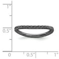 thumbnail image 5 of 925 Sterling Silver Stackable Black-plated Wave Ring Eternity Band Size 6, 5 of 6